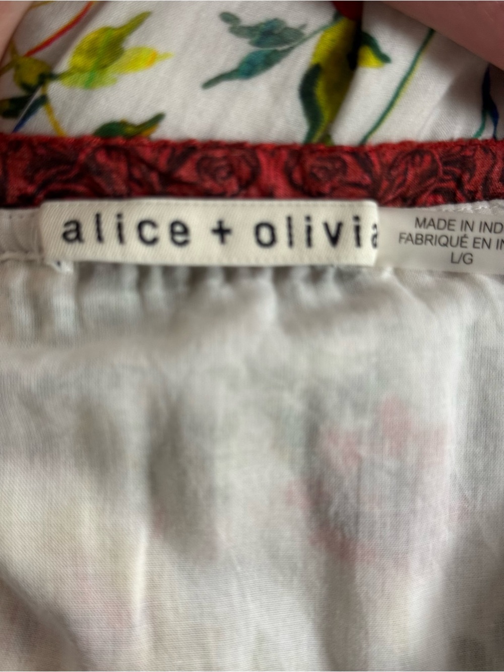 Alice + Olivia Mary Off Shoulder Tie Belt Dress Dew Floral L - Picture 2 of 6